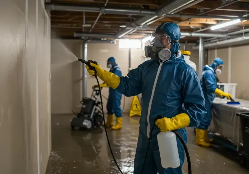 Basement Sanitization and Antimicrobial Treatment process in Catlin, IL