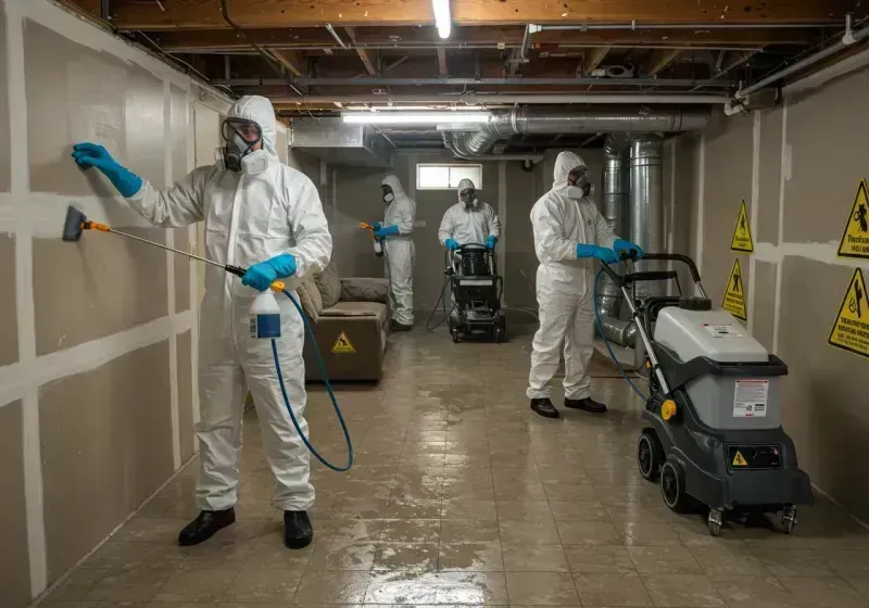 Basement Moisture Removal and Structural Drying process in Catlin, IL